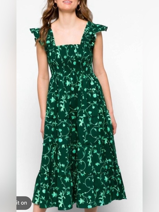 Hill House Dresses & Skirts - Hill House Nap Dress Emerald & Mint Floral Tiered Midi Dress